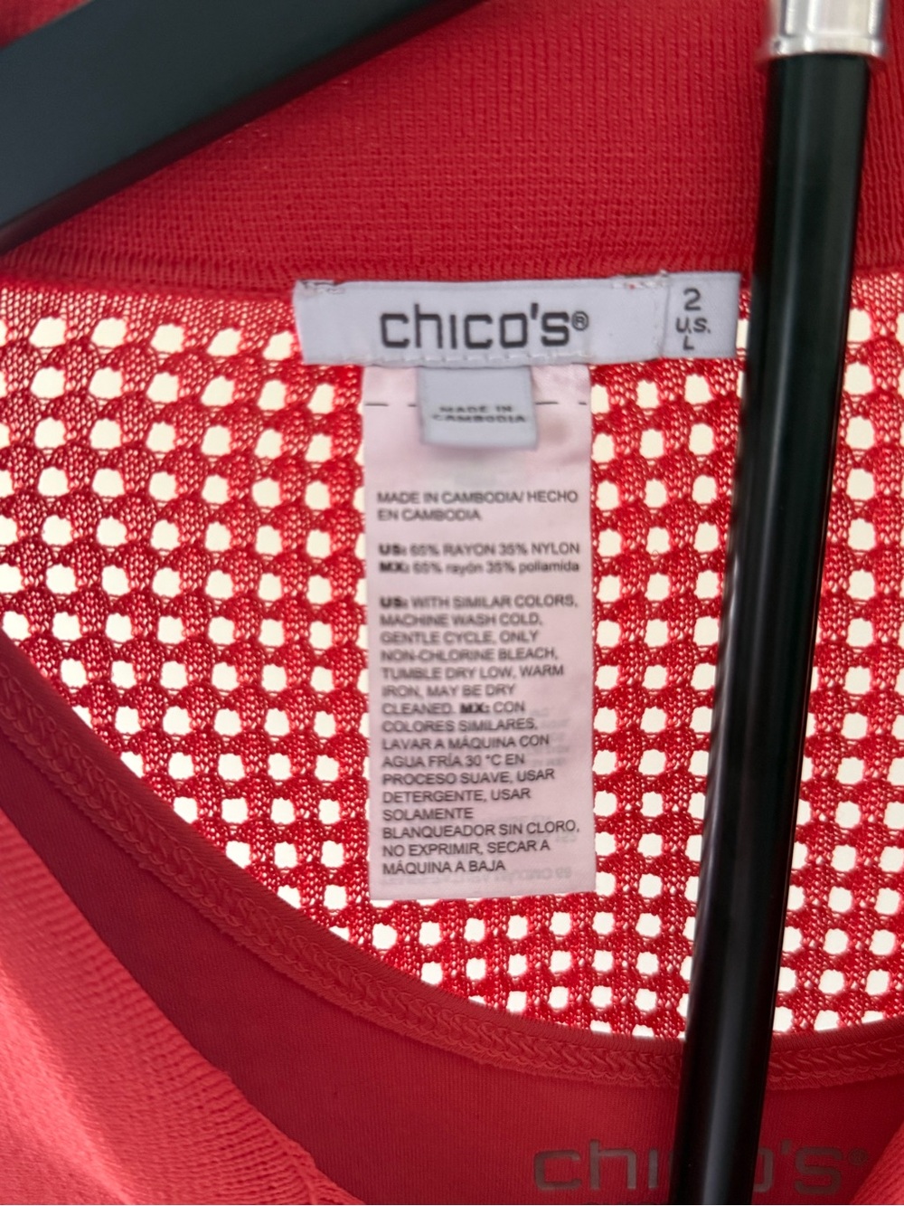 EUC Chico's Open Knit Button-Up Cardi & Tank Top SZ 2 (L/12) Coral/Burnt Orange - Picture 2 of 16